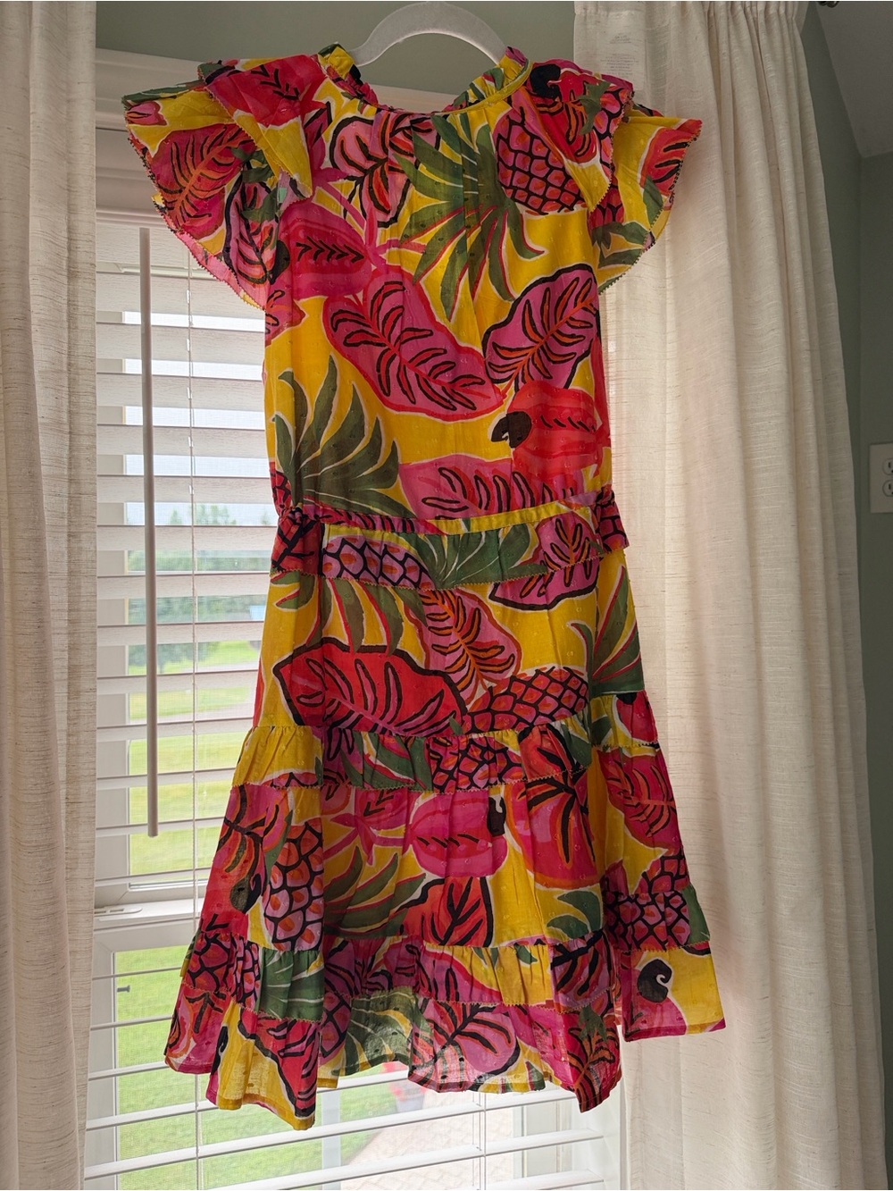Yellow Fruit Dream Ruffle Mini Dress - Picture 2 of 4
